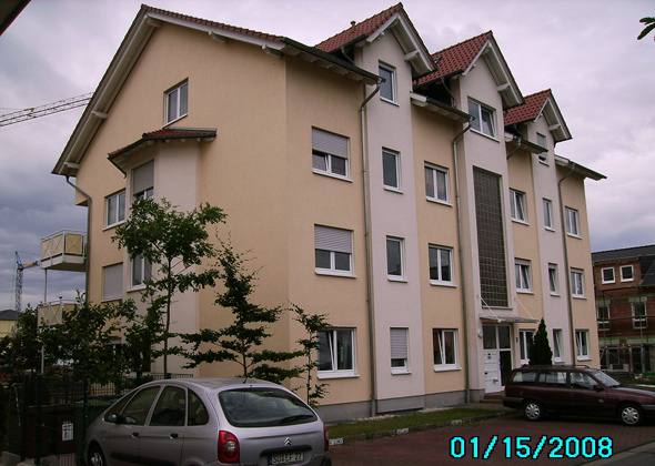 Mehrfamilienhaus Rheinbach, Tonziegel (Röben Flachdachziegel)